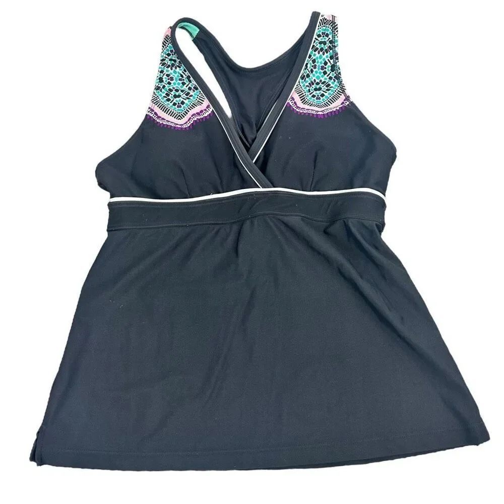 Athleta Cozumel Twist Tankini Top in Asphalt size Small